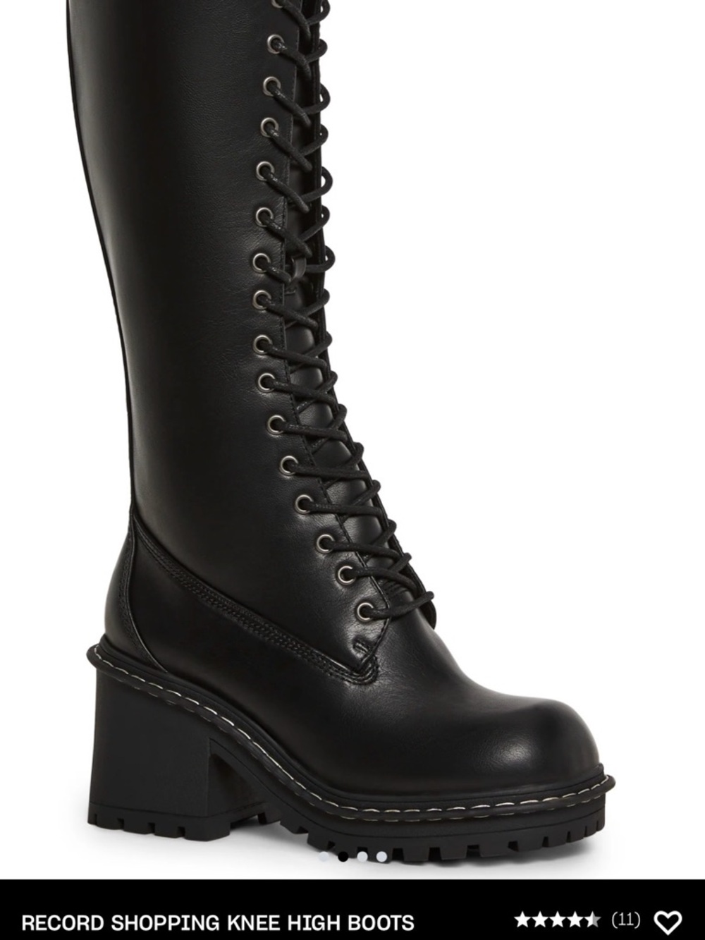 NIB Current Mood Black Knee-High Lace-Up Platform Boots